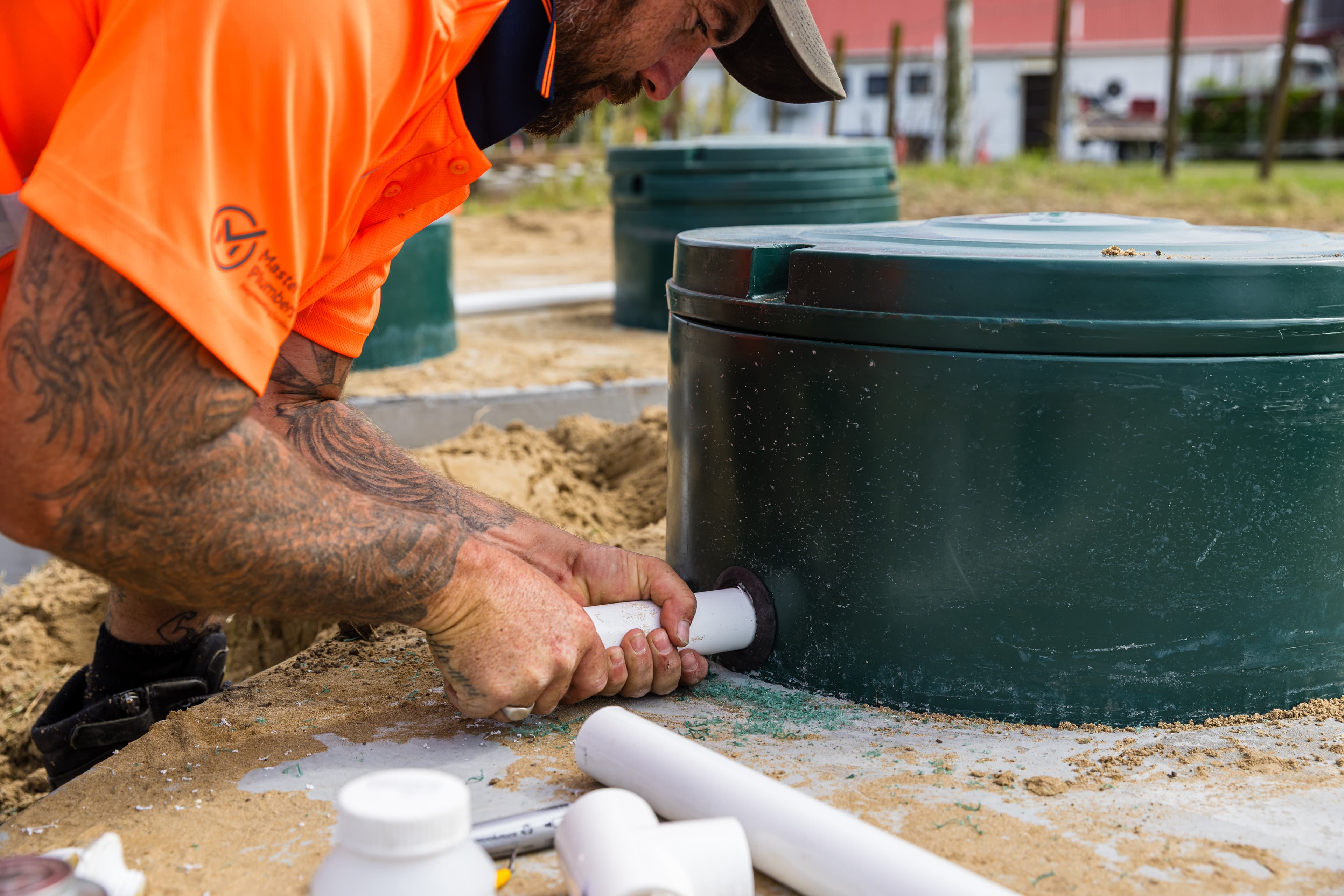 Waste plumbing work